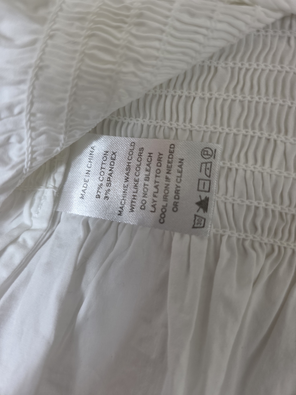 Hill House The Paz nap White Smocked Ruffle Peplum Top - Picture 6 of 11